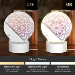 Round Acrylic Night Light, A Colorful Abstract Design Is Displayed On A White Background. -Cute Night Light Shop 2b8a03f320c62d4aa2c48075ffbc3b09295c7ff2