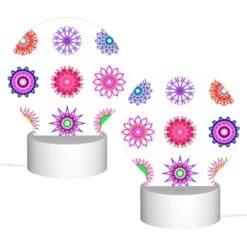 Round Acrylic Night Light, A Collection Of Colorful Flower Designs. 3 Round Acrylic Night Light, A Collection Of Colorful Flower Designs. -Cute Night Light Shop 2b959e7bb98ffe9d62d3140676283568bdf9c972