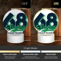 Round Acrylic Night Light, A Surfing Logo For The State Of California. -Cute Night Light Shop 2b95ba95339269d88b3a53d226067e7d0a2dfb33