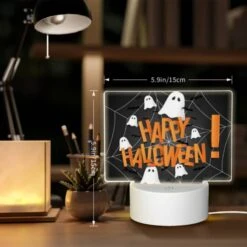Rectangular Acrylic Night Light, A Spider Web With Ghost And Bats On It. 7 Rectangular Acrylic Night Light, A Spider Web With Ghost And Bats On It. -Cute Night Light Shop 2ba9021c7218dec89489c8be295550933530f5f5