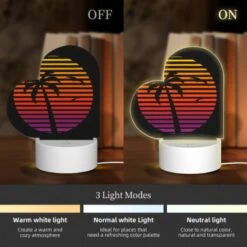 Love Acrylic Night Light, A Sunset With A Palm Tree And A Bird. -Cute Night Light Shop 2d1a7fd7b8f5795fef6a2999e0dfb875ac904bb6