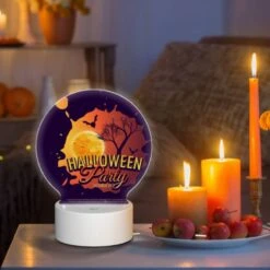 Round Acrylic Night Light, A Poster Advertising A Halloween Party. 8 Round Acrylic Night Light, A Poster Advertising A Halloween Party. -Cute Night Light Shop 2d2c979e5858a4e224611551273150f19eabda95
