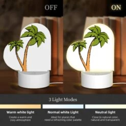 Love Acrylic Night Light, A Green Palm Tree With Two Leaves. -Cute Night Light Shop 2d927e578bc0cc7ad99b179f05e4e455102bd2be