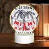 Round Acrylic Night Light, A Black And White Poster Advertising Miami Beach -Cute Night Light Shop 2e59b319b18d588c7294930adf843cc9fd15887e