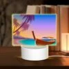 Rectangular Acrylic Night Light, A Boat Is Sitting On The Beach At Sunset. -Cute Night Light Shop 2e7f12e055081bab9ecf35510a3c04e8a0303448