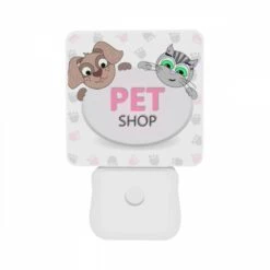 Night Light Set Of 2, A Pink Sign With A Cat And A Dog On It. -Cute Night Light Shop 2f140da2391ceffa55ddae37c1fc2a364b36fbe2