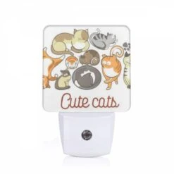 Night Light, A Collection Of Cute Cat Illustrations.
