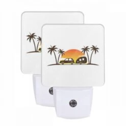 Night Light Set Of 2, A Car Is Parked In Front Of A Camper