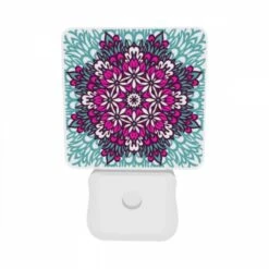 Night Light Set Of 2, A Colorful Flower Design With Pink And Purple Hues. -Cute Night Light Shop 32a7eeec48c588926b8af57dbb38f9b77f5bed0b