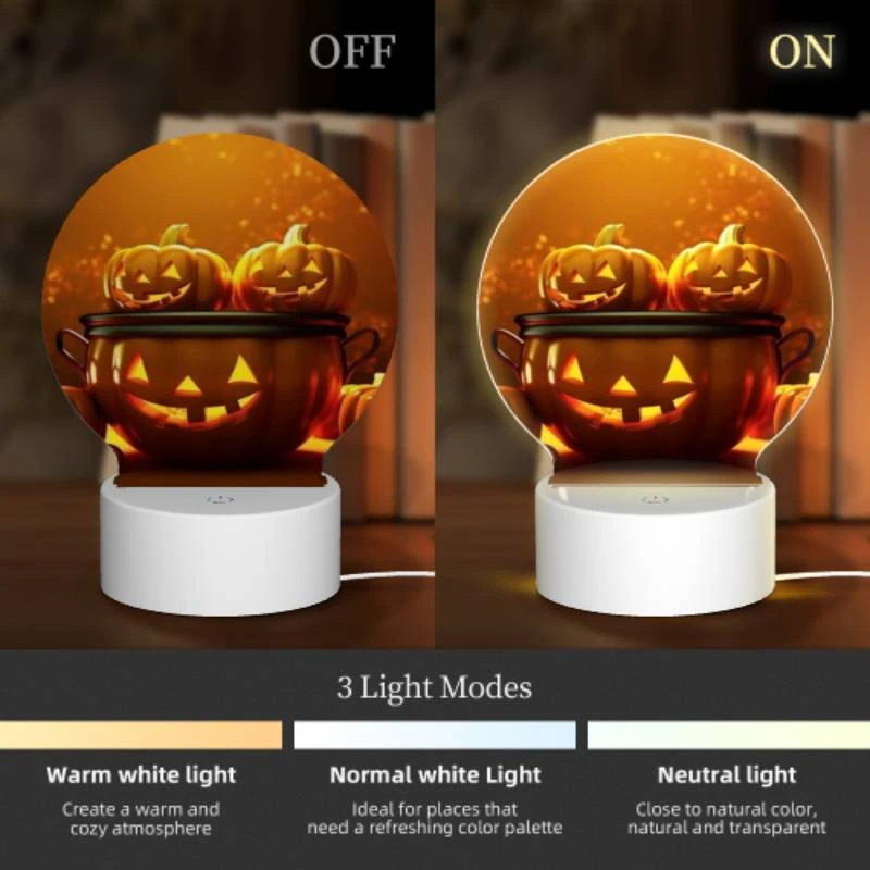 Round Acrylic Night Light, A group of pumpkins are sitting in a pot. Round Acrylic Night Light, A Group Of Pumpkins Are Sitting In A Pot. -Cute Night Light Shop 331720c66d3a2e96078a6c2cc829fedbc58dcf3b