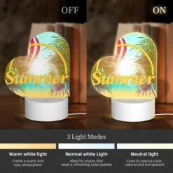 Love Acrylic Night Light, A Colorful Hot Air Balloon Is Flying Over A Beach With A Yellow Sign That Says "Summer." -Cute Night Light Shop 339ccd4d34fb4eccce9f1a1efd2ae2d3edb75e48