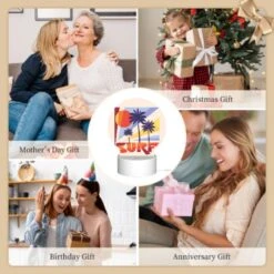 Round Acrylic Night Light, A Colorful Surfboard Logo With A Sun And Palm Trees. -Cute Night Light Shop 33ae6055cbfd934c626fed7c4be74c218ad0705a