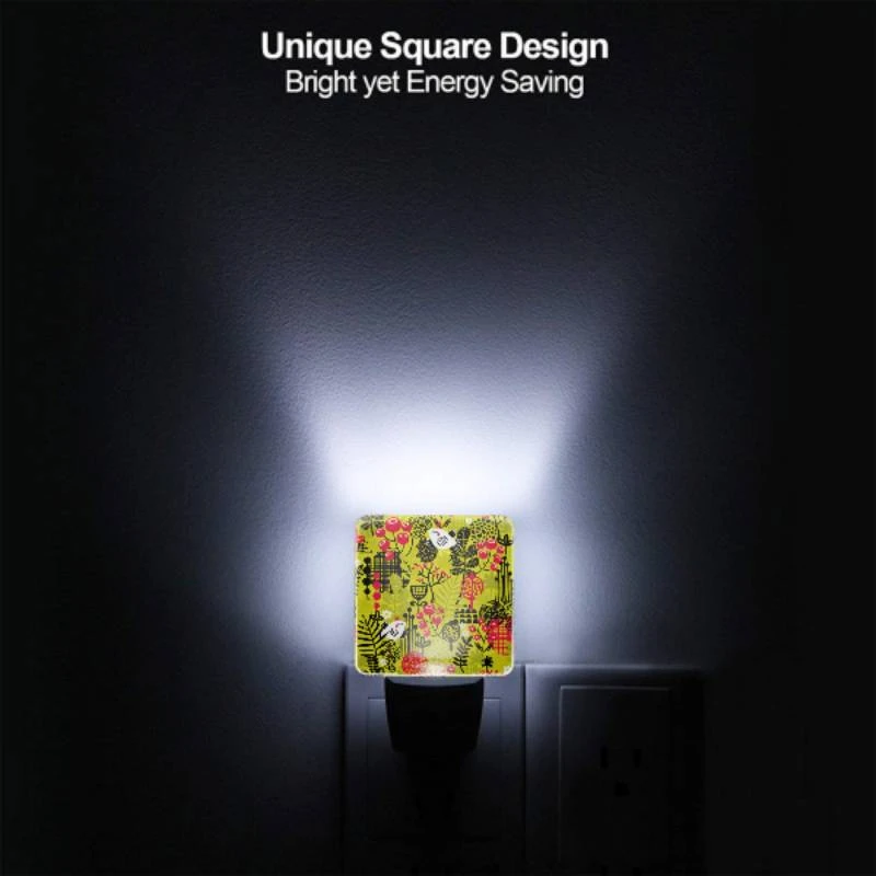 Night Light Set of 2, A colorful floral pattern with a bird and a frog. Night Light Set Of 2, A Colorful Floral Pattern With A Bird And A Frog. -Cute Night Light Shop 34927fd017904e2c313df693a1f2a9e9afdfe358