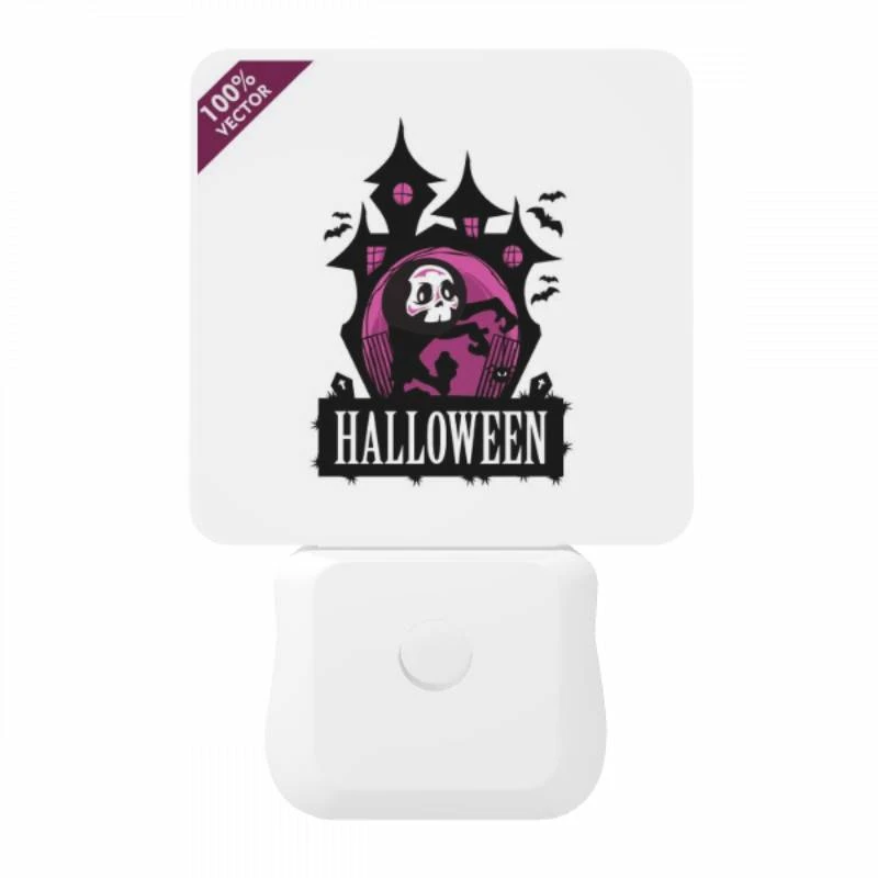 Night Light, A Halloween poster with a spooky castle and a skeleton. Night Light, A Halloween Poster With A Spooky Castle And A Skeleton. -Cute Night Light Shop 349affc3eeb9443929161941f3eec76316b9a231