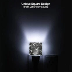 Night Light Set Of 2, A Pattern Of Leaves On A Black And White Background. -Cute Night Light Shop 35271c1e20689a0fa570b73a0ac6b47c0cfd3a8d