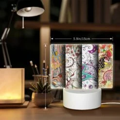 Rectangular Acrylic Night Light, Four Different Colored Paintings Of Swirls And Designs. -Cute Night Light Shop 365d7274b2cf657a1e063b7eebdcdd734f3b7050