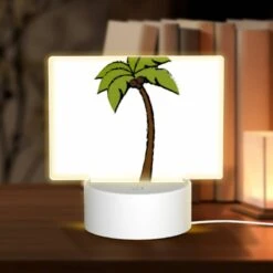 Rectangular Acrylic Night Light, A Cartoon Drawing Of A Palm Tree.