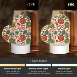Love Acrylic Night Light, A Colorful Floral Pattern With A Heart In The Center. -Cute Night Light Shop 3776aeaea9bfd5b372baf64880d01bb9b0022e85