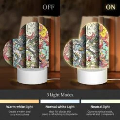 Love Acrylic Night Light, Four Different Colored Paintings Of A Spiral. -Cute Night Light Shop 377a64921ac347e3c9d457ad94f911fb49f121d7