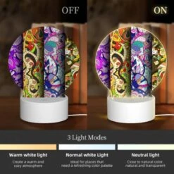 Round Acrylic Night Light, Four Different Colored Designs Of A Leaf. -Cute Night Light Shop 37ba4e8ab3bdd309dfee0f97c398ea83d14e64c3