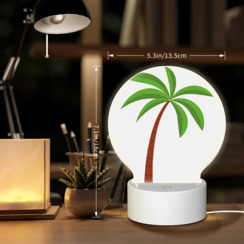 Round Acrylic Night Light, A green and brown palm tree. Round Acrylic Night Light, A Green And Brown Palm Tree. -Cute Night Light Shop 386b0e3d716c61aacda5994c351b4044c519920f