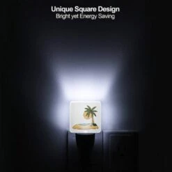 Night Light, A Cartoon Drawing Of A Palm Tree On A Beach. -Cute Night Light Shop 39c34792aba6c50b6d8683c932ff063ce222caee