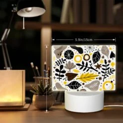 Rectangular Acrylic Night Light, A Collection Of Leaves And Flowers In Various Colors. -Cute Night Light Shop 3ab2791f198c2acf0f7d93eff89102445db0384a