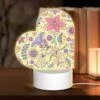 Love Acrylic Night Light, A Colorful Floral Pattern With Purple