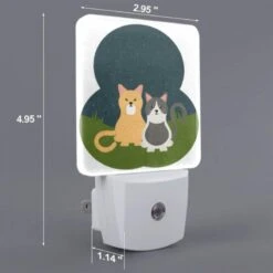 Night Light, Two Cats Are Sitting On The Grass At Night. -Cute Night Light Shop 3ac5cebb6deb3b8a056eecbf90722718503e60f1