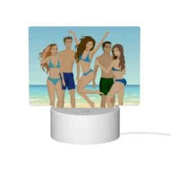 Rectangular Acrylic Night Light, Four People Are Standing On A Beach -Cute Night Light Shop 3c4a5a585ba58b6049a0407ca938aac513537044