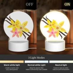 Round Acrylic Night Light, A Yellow Flower With A Pink Center Is Surrounded By Other Yellow Flowers. 4 Round Acrylic Night Light, A Yellow Flower With A Pink Center Is Surrounded By Other Yellow Flowers. -Cute Night Light Shop 3cb97c2d9ace9b0c23a3e5a42bcc075ae96ccb50
