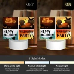 Rectangular Acrylic Night Light, A Collection Of Four Different Halloween Party Images. -Cute Night Light Shop 3cc021ba1b31993143fbfe960b3b347610498f03