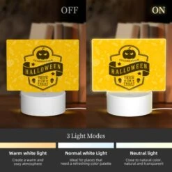 Rectangular Acrylic Night Light, A Yellow And Black Celebration Halloween Trick Or Treat Sign. -Cute Night Light Shop 3cc5bcffa8d7cf5232c7585d02b7d281bc3b011a