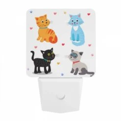 Night Light, Four Cats Are Shown In A Row -Cute Night Light Shop 3cec620752db65391ea7692401d0bd5e78529c86