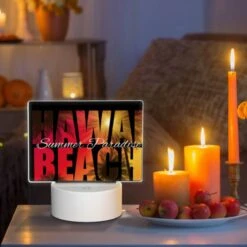 Rectangular Acrylic Night Light, A Colorful Advertisement For A Hawaiian Beach. -Cute Night Light Shop 3d9494ee429d71b21a49436afd4af2c19e306b96