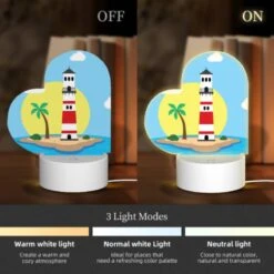 Love Acrylic Night Light, A Lighthouse Stands On A Small Island In The Ocean. -Cute Night Light Shop 3e40ed23ba4c00382207bbd6bfee06c48191270c