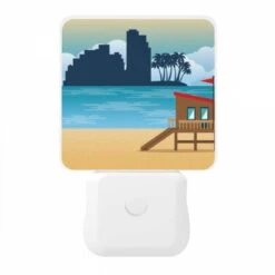 Night Light, A Beach Scene With A Lifeguard Tower And A Palm Tree. 10 Night Light, A Beach Scene With A Lifeguard Tower And A Palm Tree. -Cute Night Light Shop 3f53b4f1f69f23e49d5d6f704b74ebfaa219ac1f
