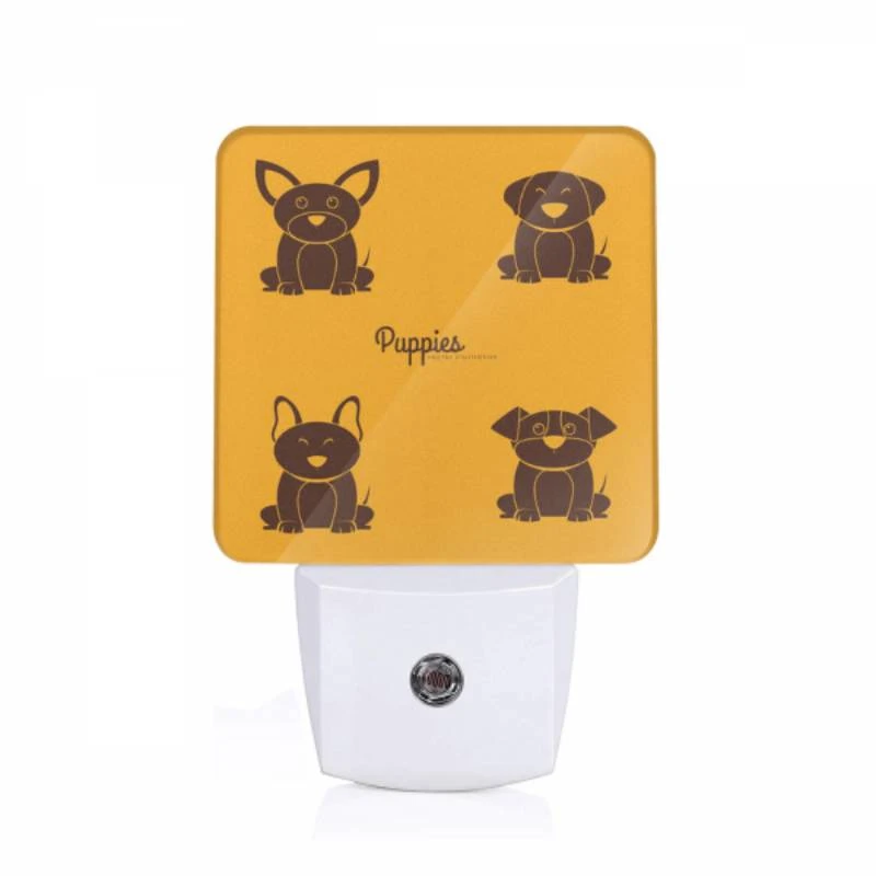 Night Light, Four different puppies are shown on a yellow background. Night Light, Four Different Puppies Are Shown On A Yellow Background. -Cute Night Light Shop 408750c25b8fc94cc0c080719a49623b787320da