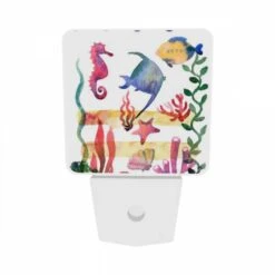 Night Light Set Of 2, A Colorful Painting Of Various Sea Creatures. -Cute Night Light Shop 40ee757a8b377a320a4ac1d7d3072d2efc3657ef