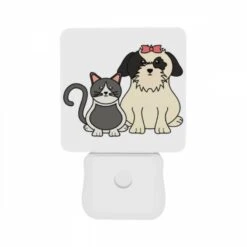 Night Light Set Of 2, A Cat And A Dog Are Sitting Next To Each Other. -Cute Night Light Shop 415dd23142585fface1e599c942a89899629d825