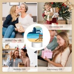 Love Acrylic Night Light, A Beach Scene With A Lifeguard Tower And A Palm Tree. -Cute Night Light Shop 428ec6f072911d5a96ae17adb122516a3591807e