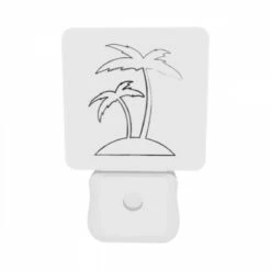 Night Light Set Of 2, A Black And White Drawing Of A Palm Tree. -Cute Night Light Shop 42fb018aff5189c3202bb04a8222c12594da0140