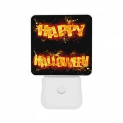 Night Light Set Of 2, A Firey Sign That Says "Happy Halloween". -Cute Night Light Shop 430c4d315f77cd743f5d3196efa80e2c9ddfadee