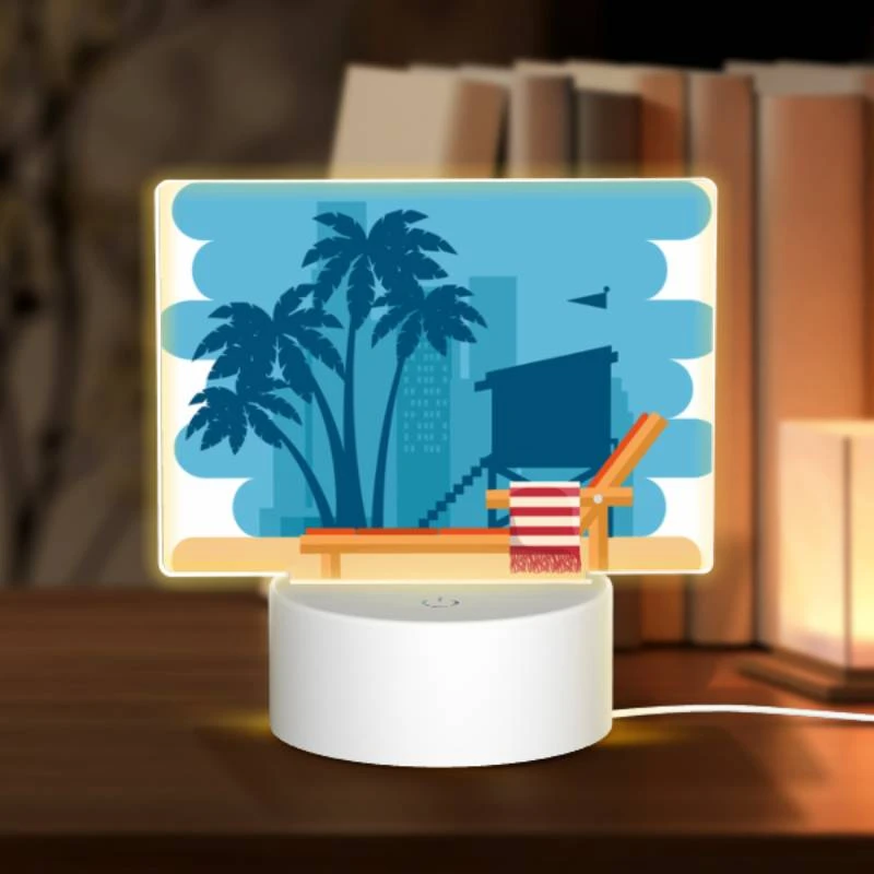 Rectangular Acrylic Night Light, A colorful beach chair with a red and white striped towel on it Rectangular Acrylic Night Light, A Colorful Beach Chair With A Red And White Striped Towel On It -Cute Night Light Shop 435b4e247291d8c22da5286398b87f5e5d069398
