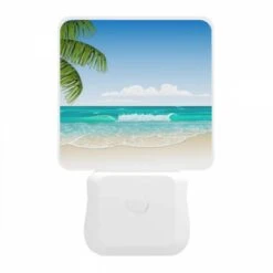 Night Light, A Beautiful Beach Scene With A Blue Ocean And Palm Trees. -Cute Night Light Shop 44ee007cb26fb54a690f6c81b2b60369b8037ffd