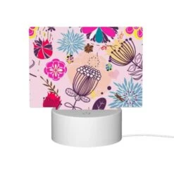 Rectangular Acrylic Night Light, A Colorful Floral Pattern With Pink -Cute Night Light Shop 4531d11a755a09f429f44e9a5e3a267e497cc042