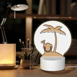 Round Acrylic Night Light, A Cartoon Image Of A Person With A Headset And A Palm Tree In The Background. 7 Round Acrylic Night Light, A Cartoon Image Of A Person With A Headset And A Palm Tree In The Background. -Cute Night Light Shop 45b21744d7d86e9a9291f0d8fc551ff828642dea