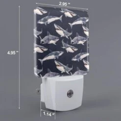 Night Light, A Pattern Of Sharks On A Blue Background. -Cute Night Light Shop 46226980d5d65389979554b2b56c869623eedb72
