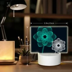 Rectangular Acrylic Night Light, Two Blue Flowers With Green Centers. 7 Rectangular Acrylic Night Light, Two Blue Flowers With Green Centers. -Cute Night Light Shop 4635d89ff49ebfd74dfb1f7f43257152cc84f793
