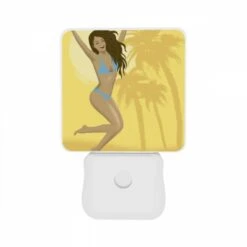 Night Light Set Of 2, A Woman Wearing A Blue Bikini Is Jumping In The Air. -Cute Night Light Shop 463f5e86ecbe1111dc491ee11ee7ac8c7bbc0405